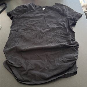 Old Navy Black Short Sleeve Maternity Rouched Tee